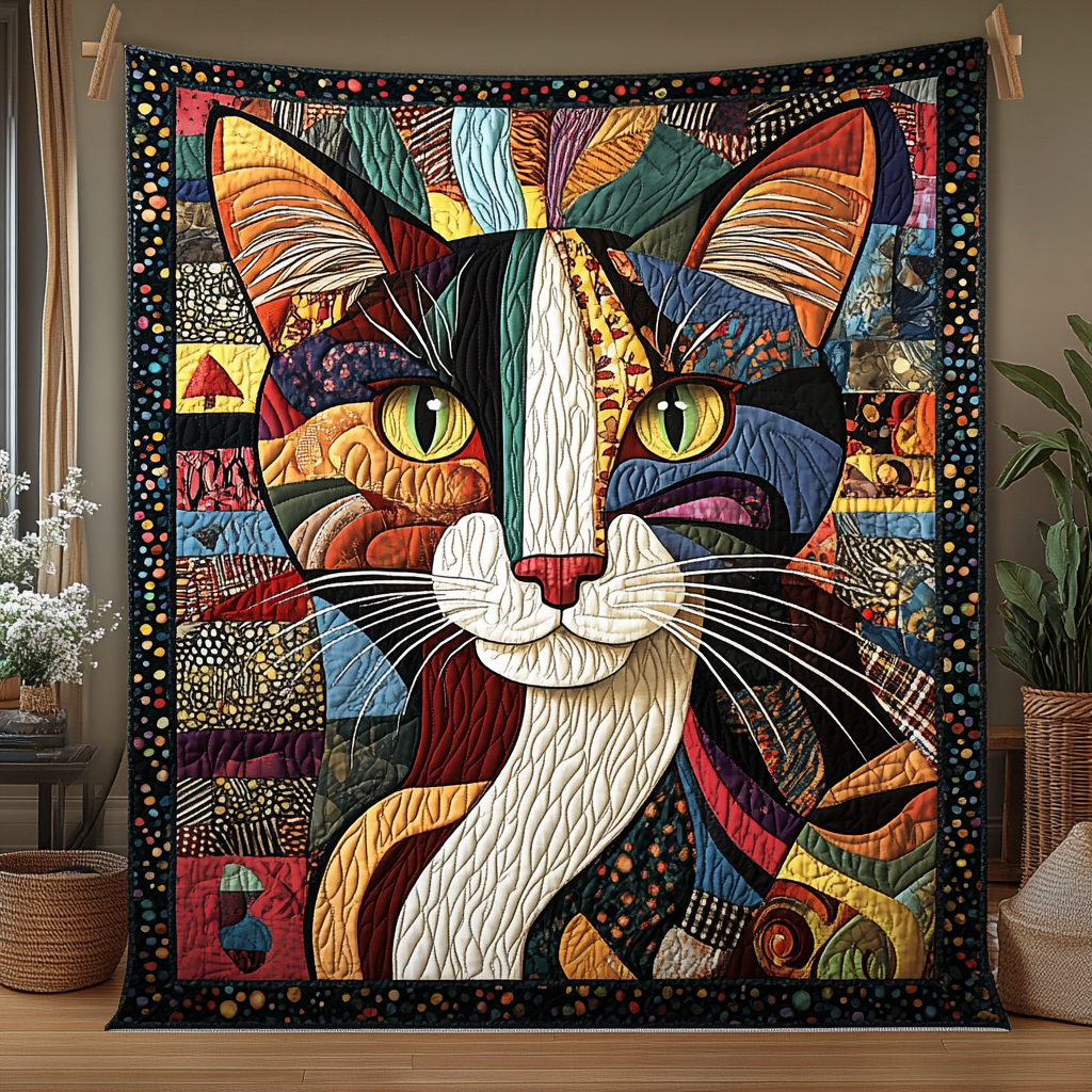 Paws and Purrs Quilted Blanket - Throw (55" x 60")