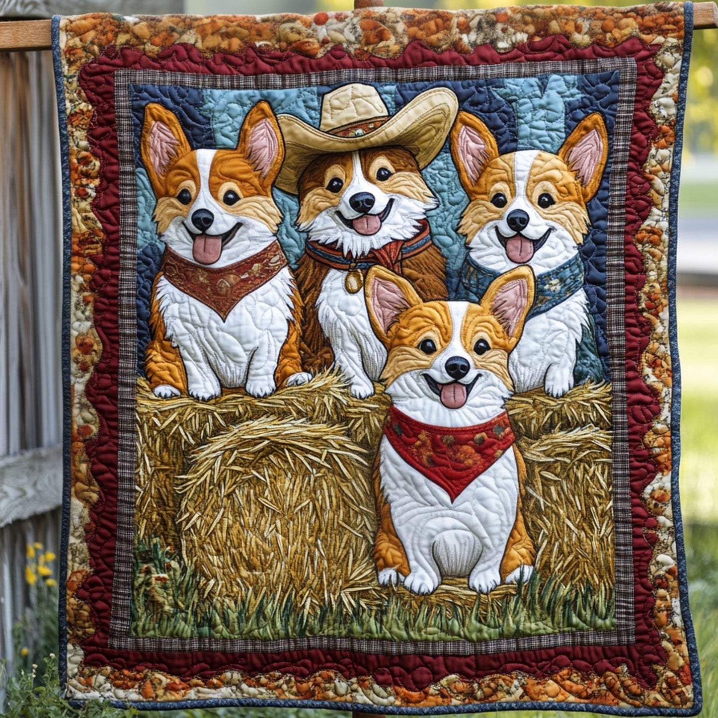 Paws and Smiles Quilted Blanket - Throw (55" x 60")