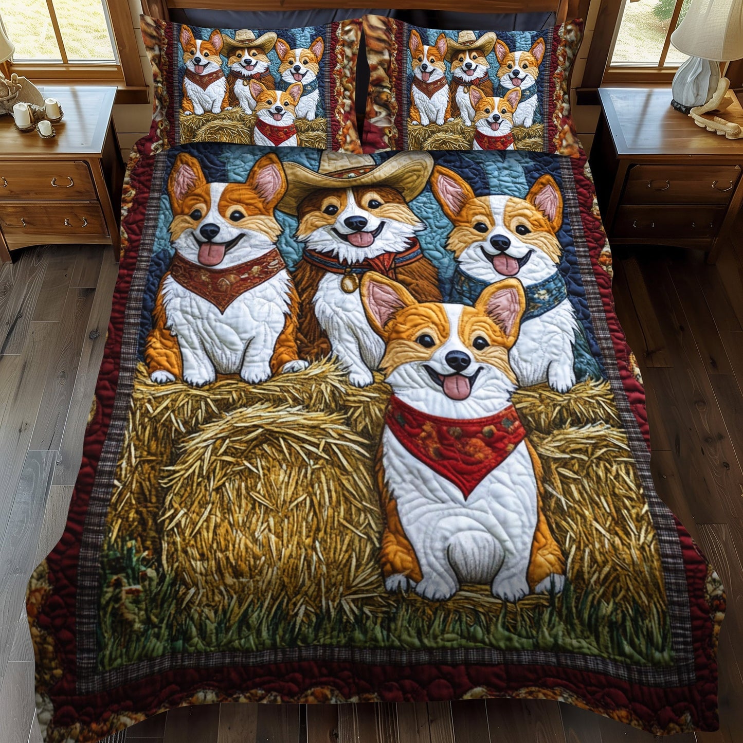 Paws and Smiles 3-Piece Quilted Bedding Set - Single (59" x 70")
