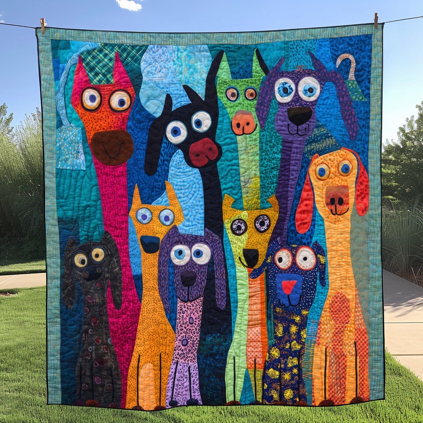 Paws and Whiskers Quilted Blanket - Throw (55" x 60")