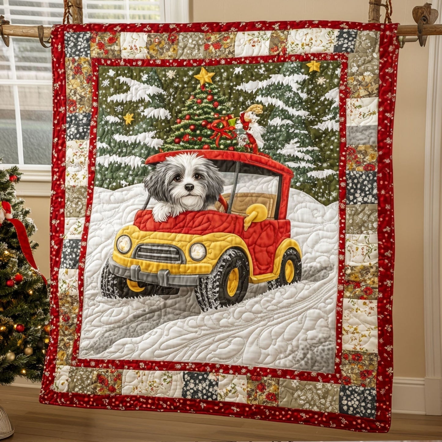 Pawsome Christmas Crew Quilted Blanket - Throw (55" x 60")