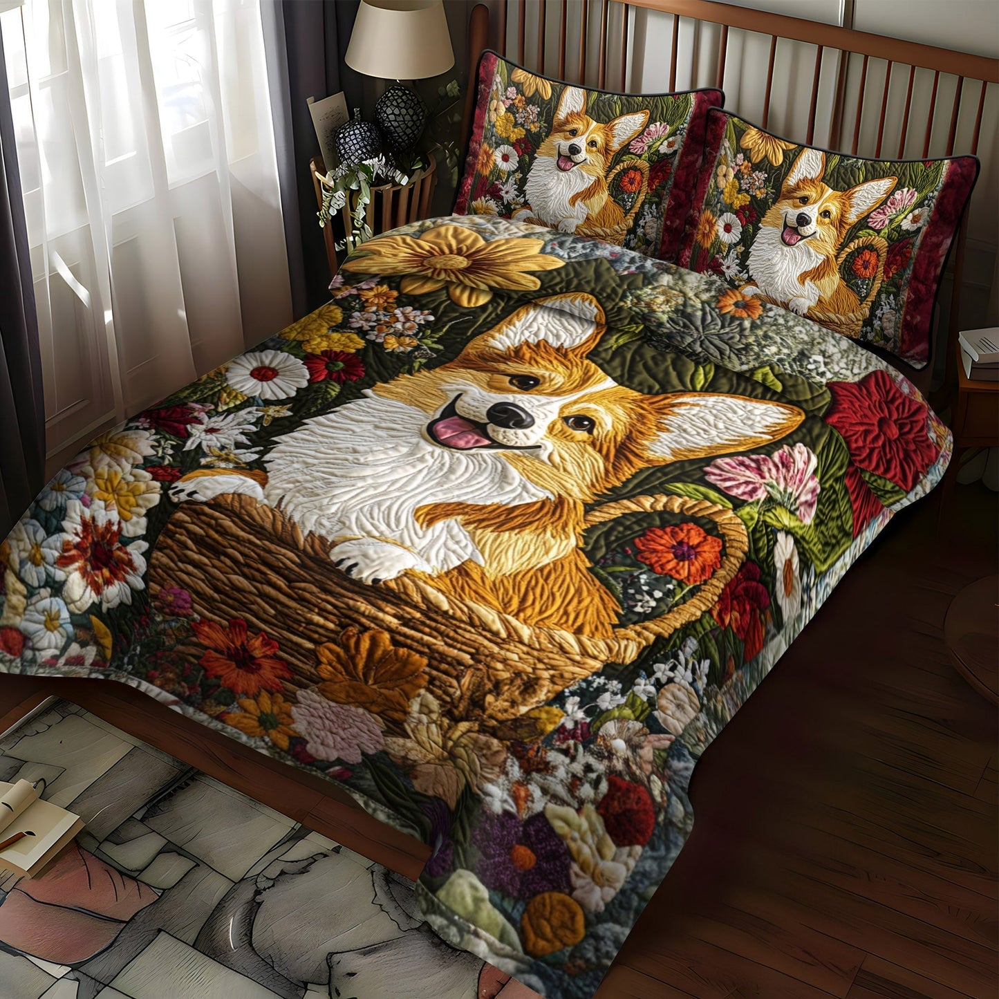 Pawsome Cuddles 3-Piece Quilted Bedding Set - Single (59" x 70")