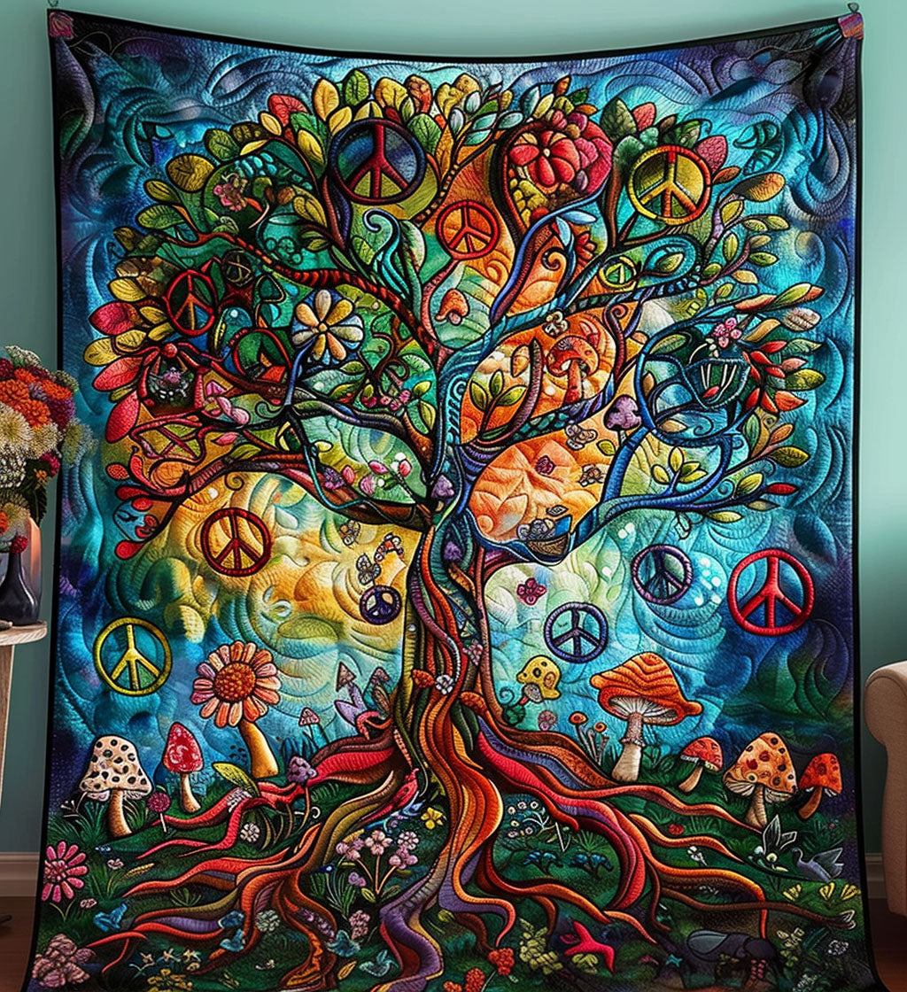 Peace Of Life Quilted Blanket - Throw (55" x 60")