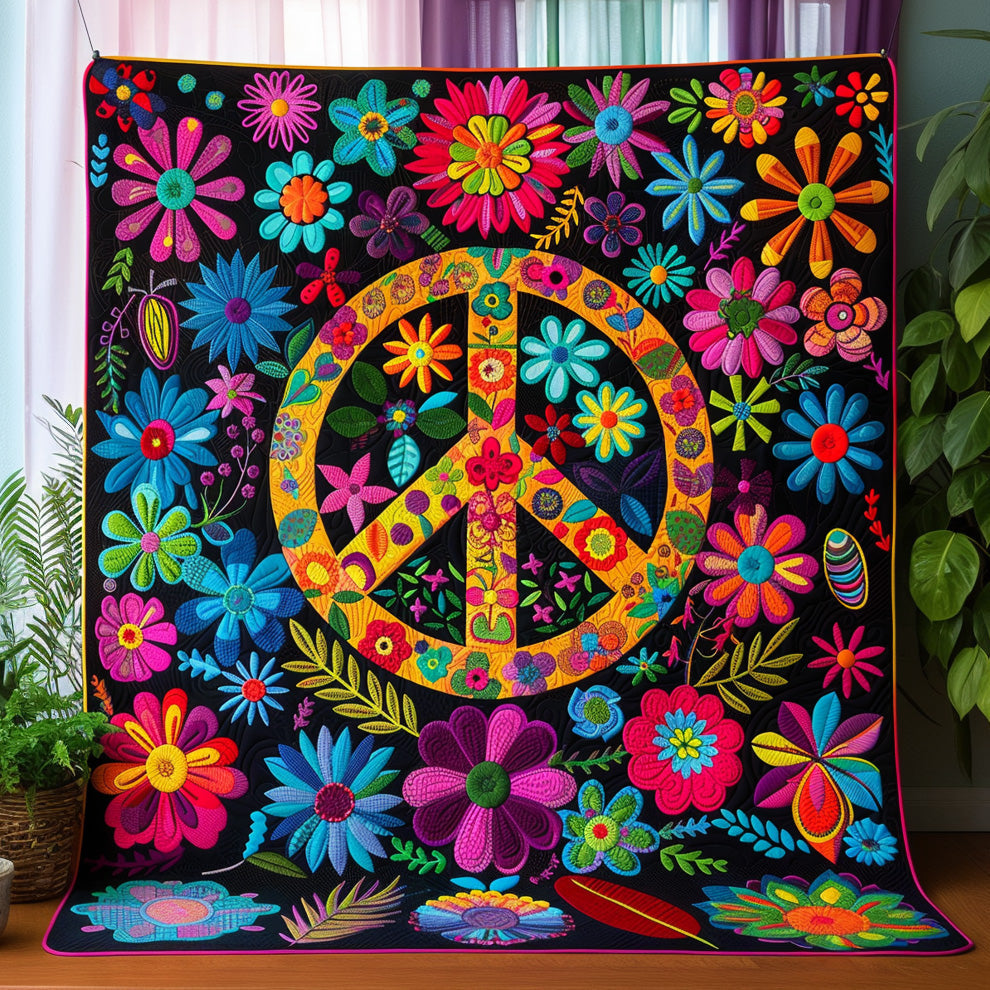 Peaceful Vibes Quilted Blanket - Throw (55" x 60")