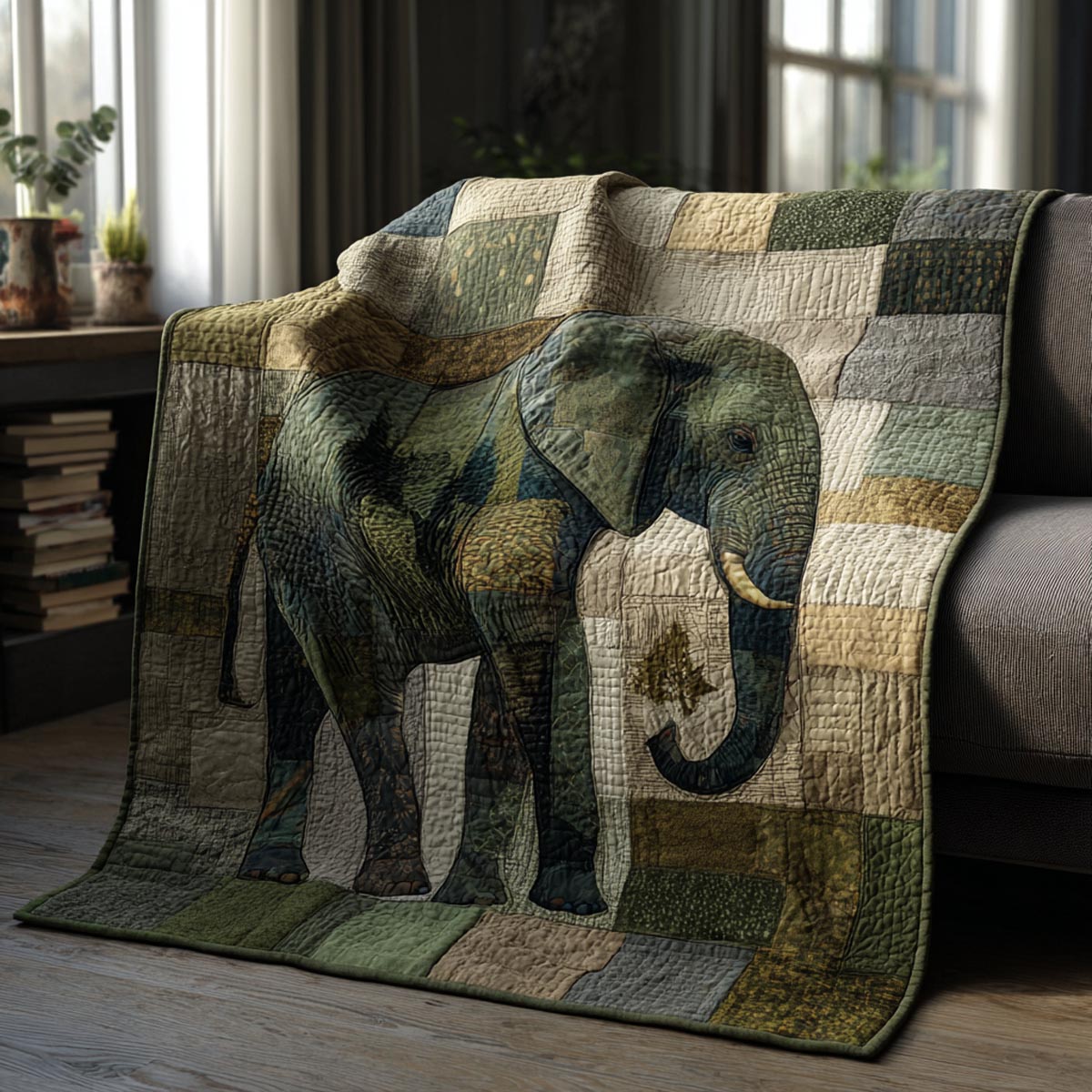 Peaceful Elephant Quilted Blanket - Baby (30" x 40") - Pack 1