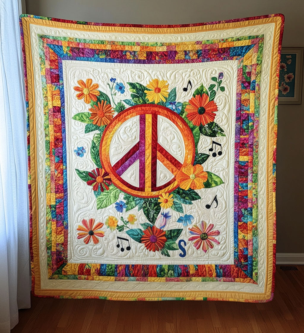 Peaceful Harmony Quilted Blanket - Throw (55" x 60")