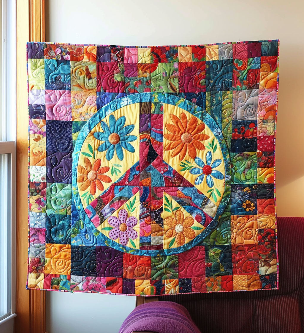 Peaceful Petals Quilted Blanket - Throw (55" x 60")