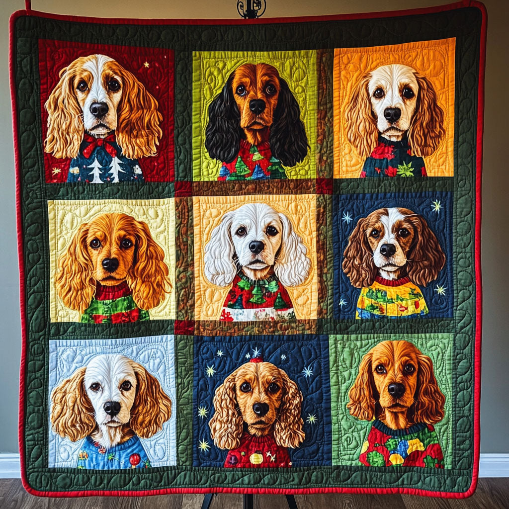 Peaceful Spaniel Quilted Blanket - Throw (55" x 60")