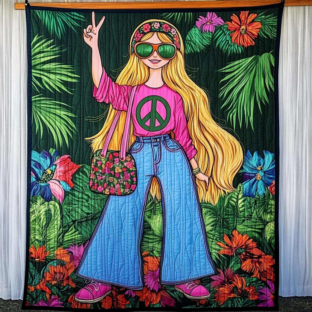 Peaceful Vibes Quilted Blanket - Throw (55" x 60")