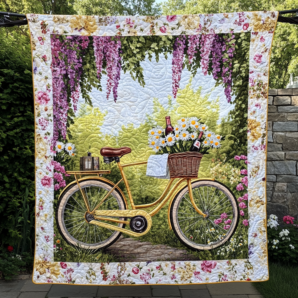 Petal-Powered Adventure Quilted Blanket - Throw (55" x 60")