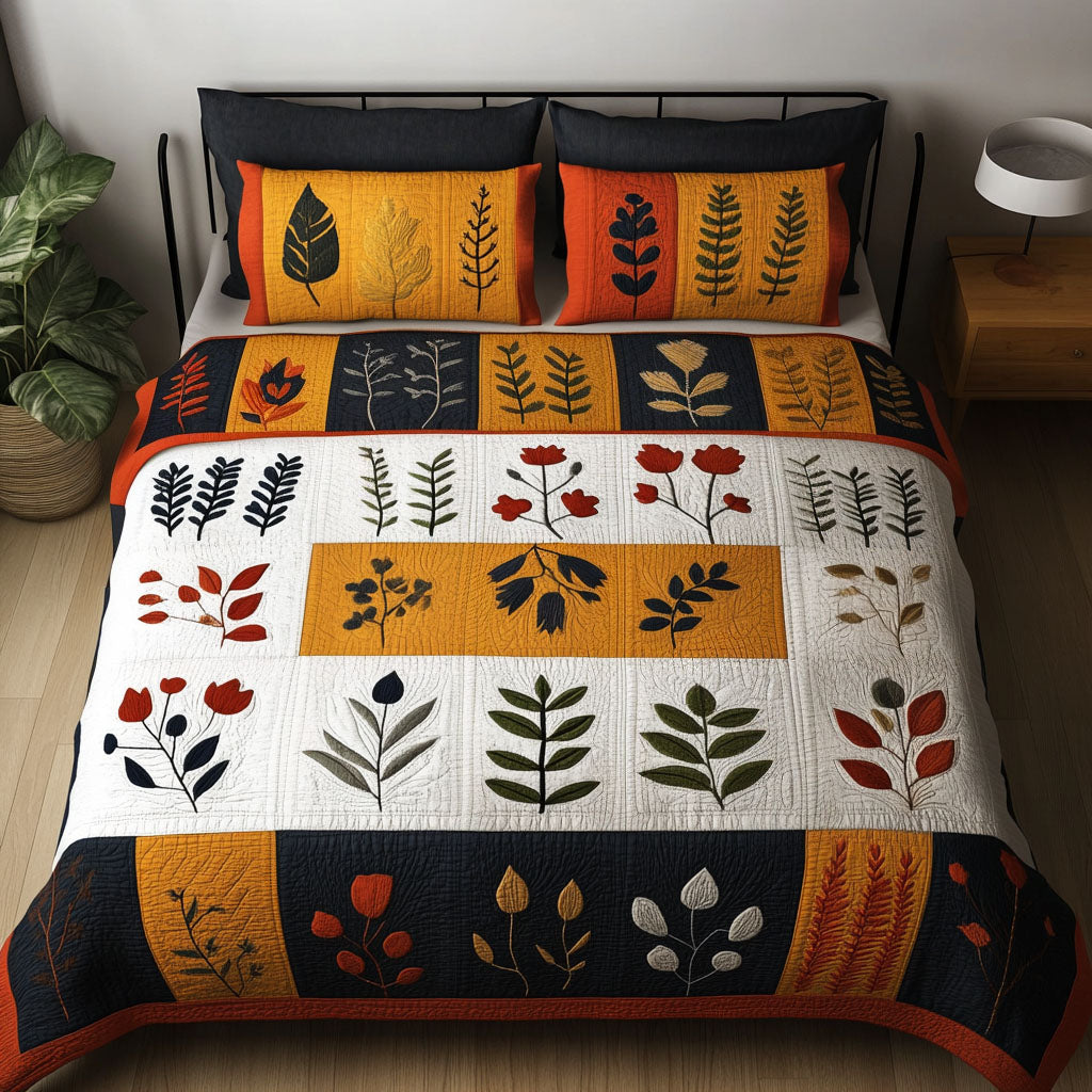 Petal Embrace 3-Piece Quilted Bedding Set - Single (59" x 70")