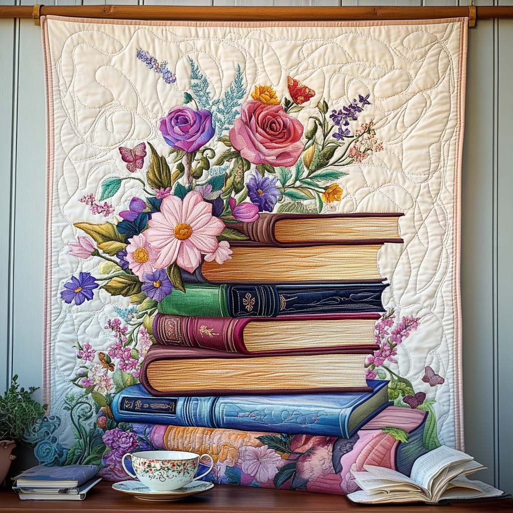 Petals Of Wisdom Quilted Blanket - Throw (55" x 60")