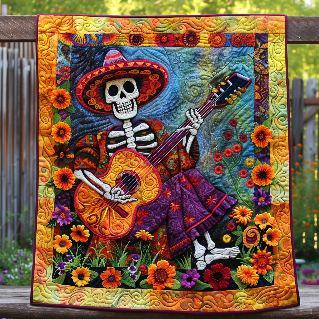 Petals of the Afterlife Quilted Blanket - Throw (55" x 60")