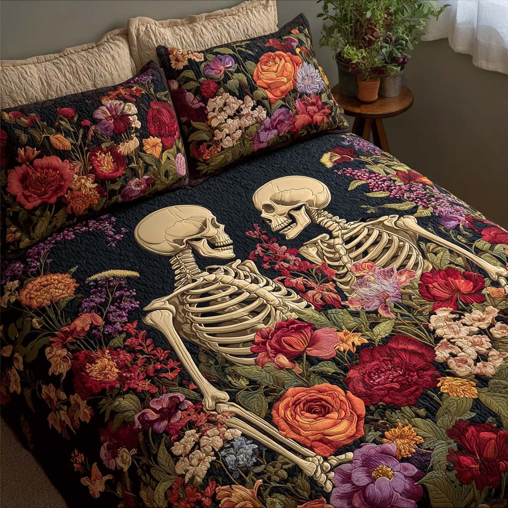 Phantom Hearts 3-Piece Quilted Bedding Set - Single (59" x 70")