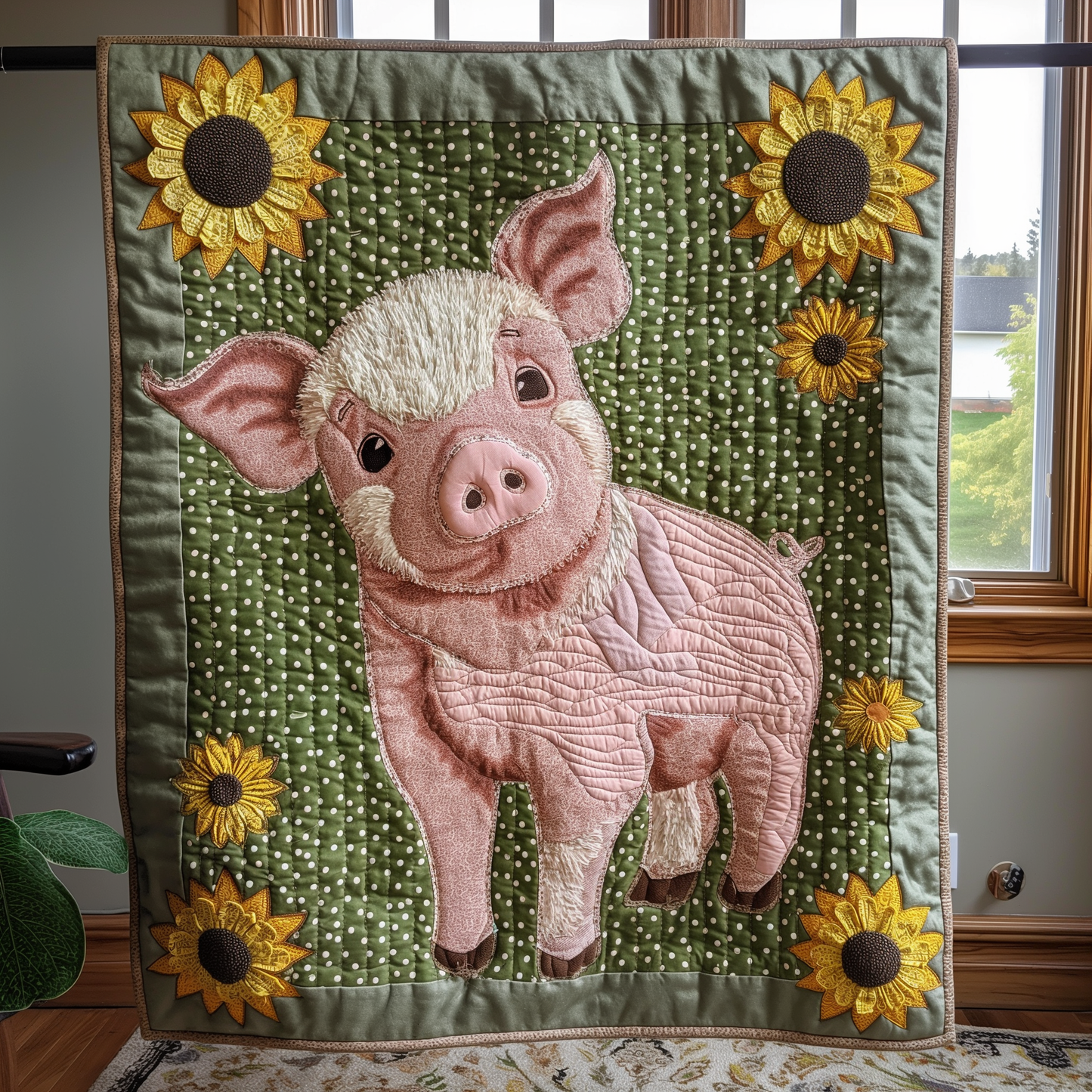 Piggy Dreams Quilted Blanket - Throw (55" x 60")