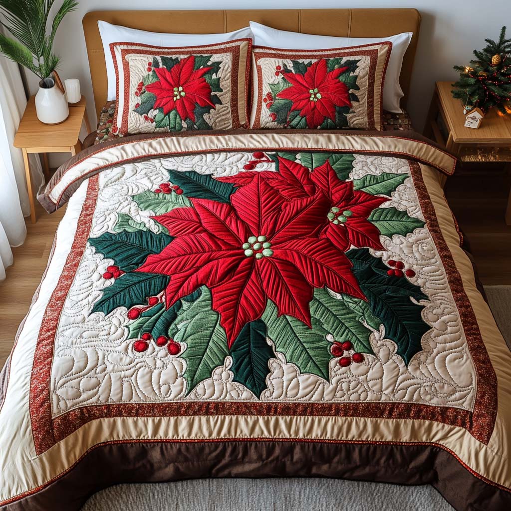 Pine Glow 3-Piece Quilted Bedding Set - Single (59" x 70")