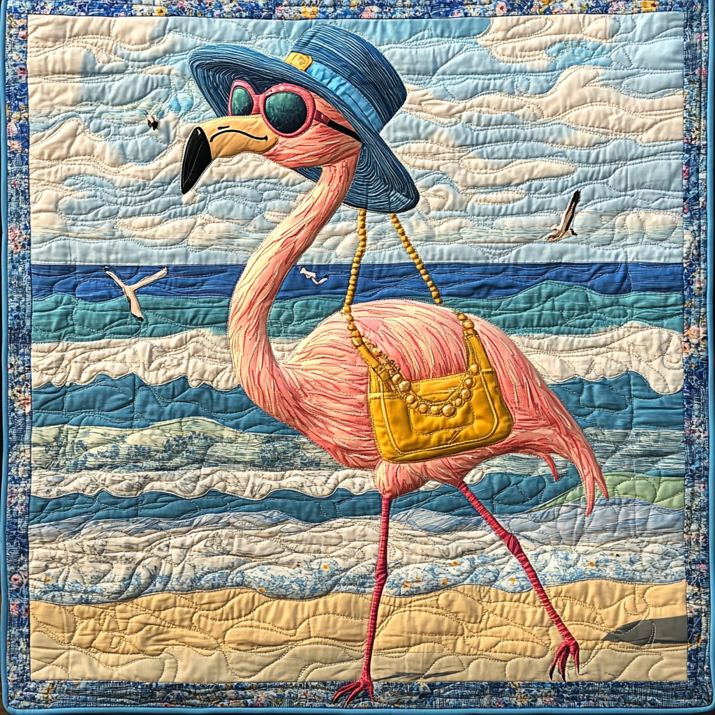 Pink Horizon Quilted Blanket - Throw (55" x 60")