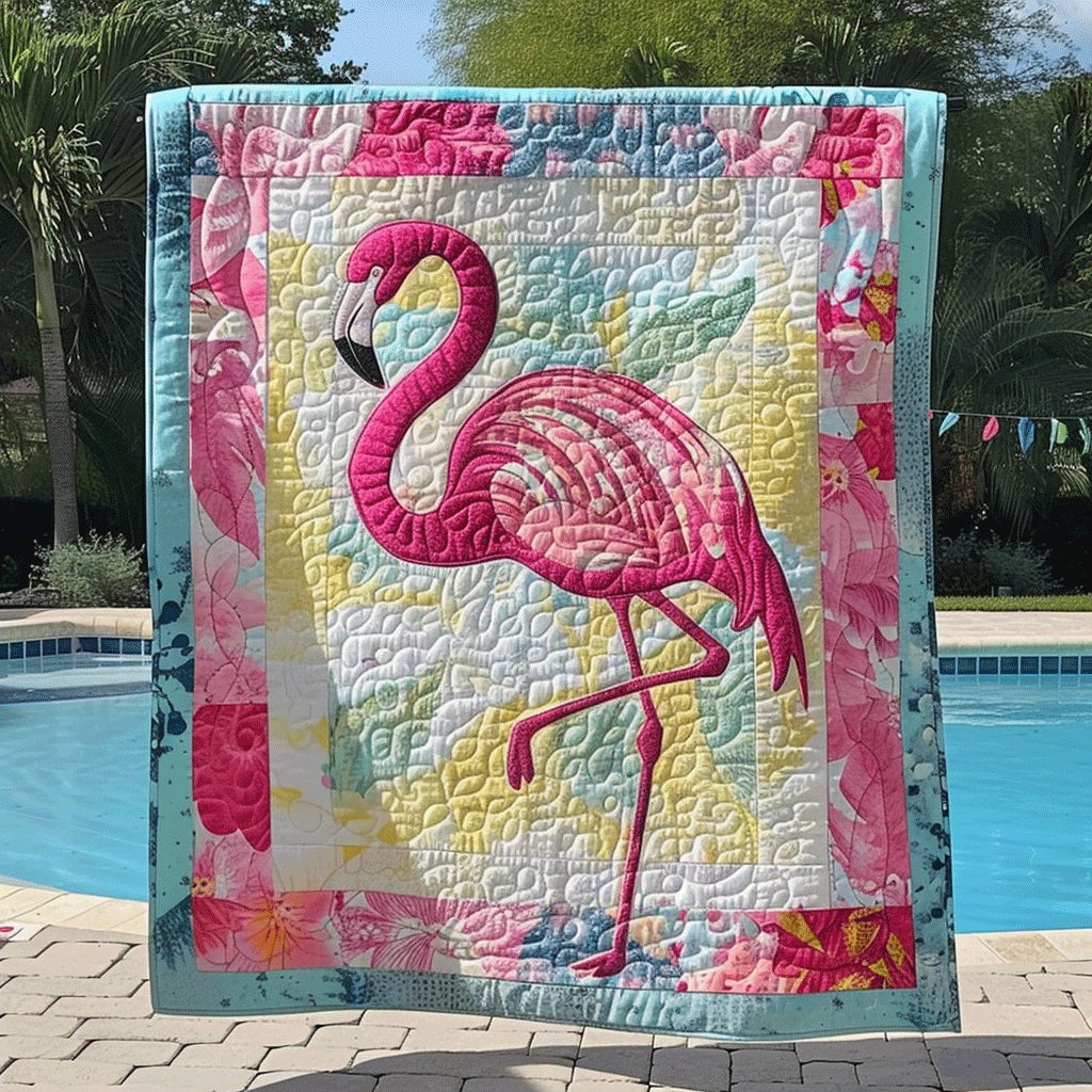 Pink Paradise Quilted Blanket - Throw (55" x 60")