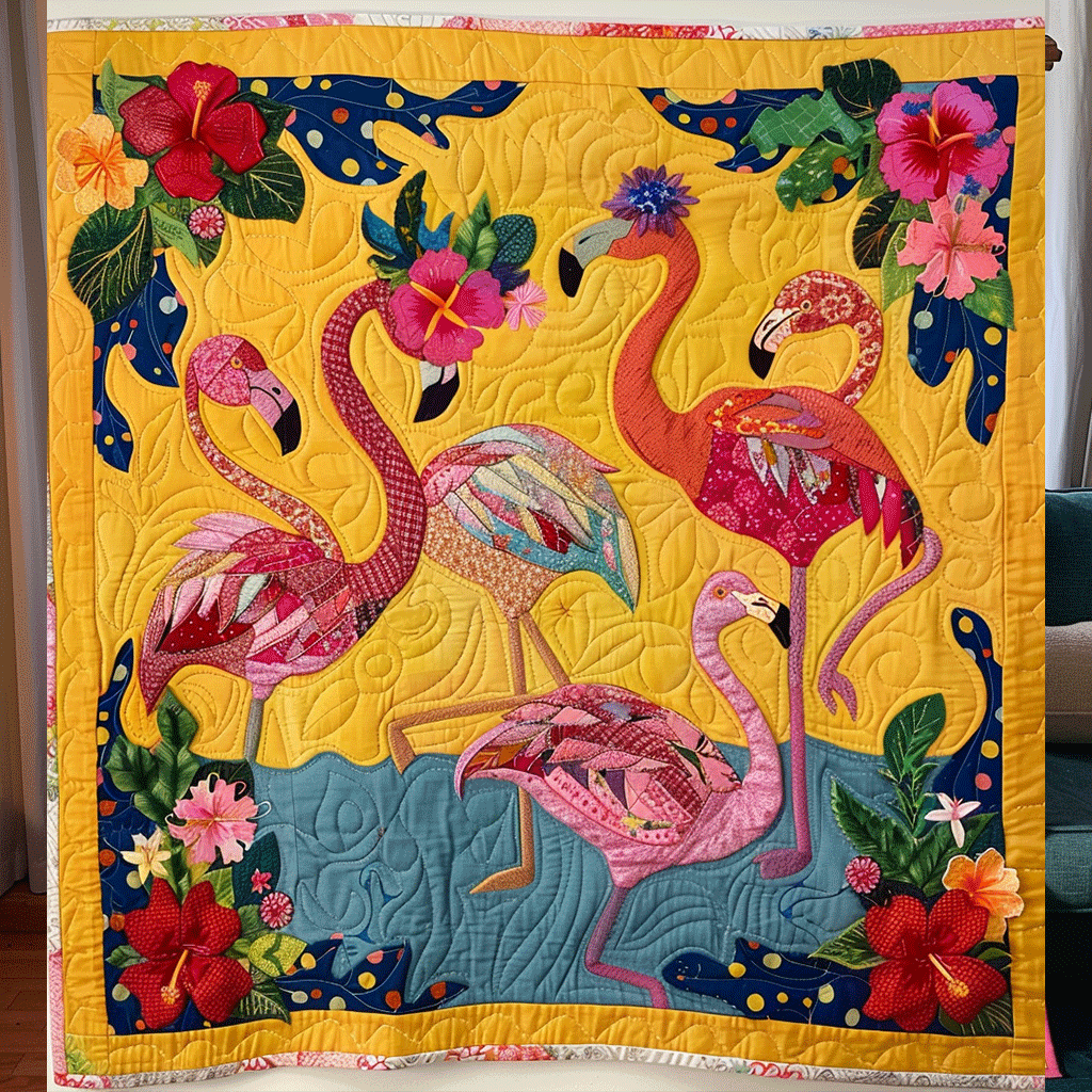 Pink Sunset Quilted Blanket - Throw (55" x 60")