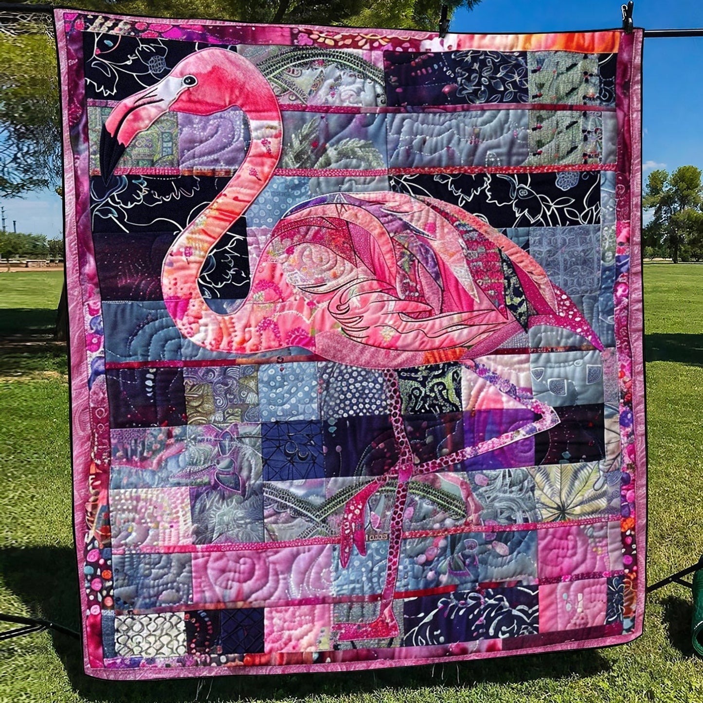 Pink Tropical Haven Quilted Blanket - Throw (55" x 60")