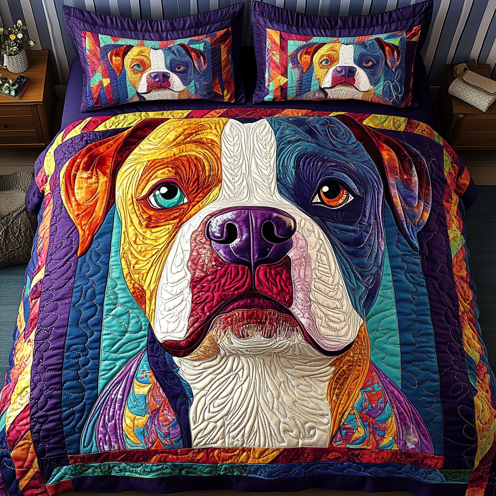 Pitbull Bond 3-Piece Quilted Bedding Set - Single (59" x 70")