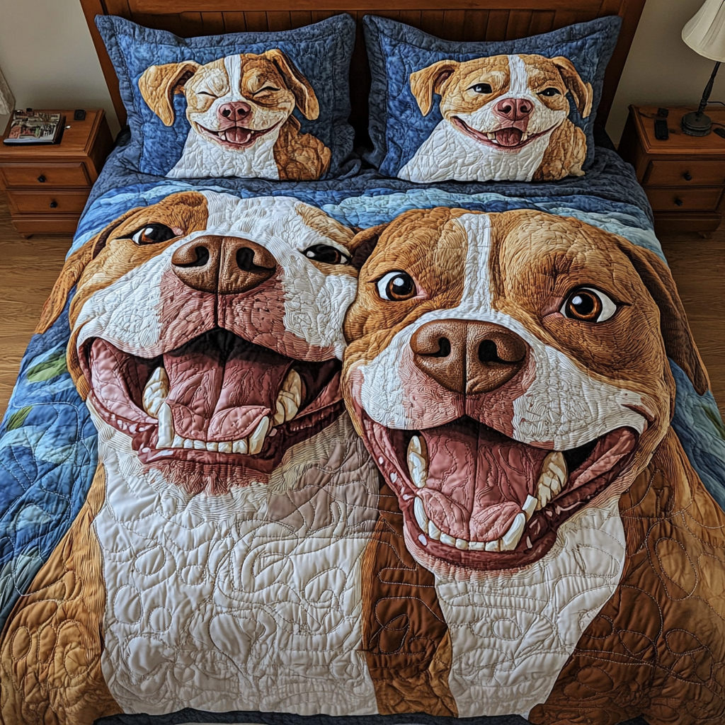 Pitbull Pride 3-Piece Quilted Bedding Set - Single (59" x 70")