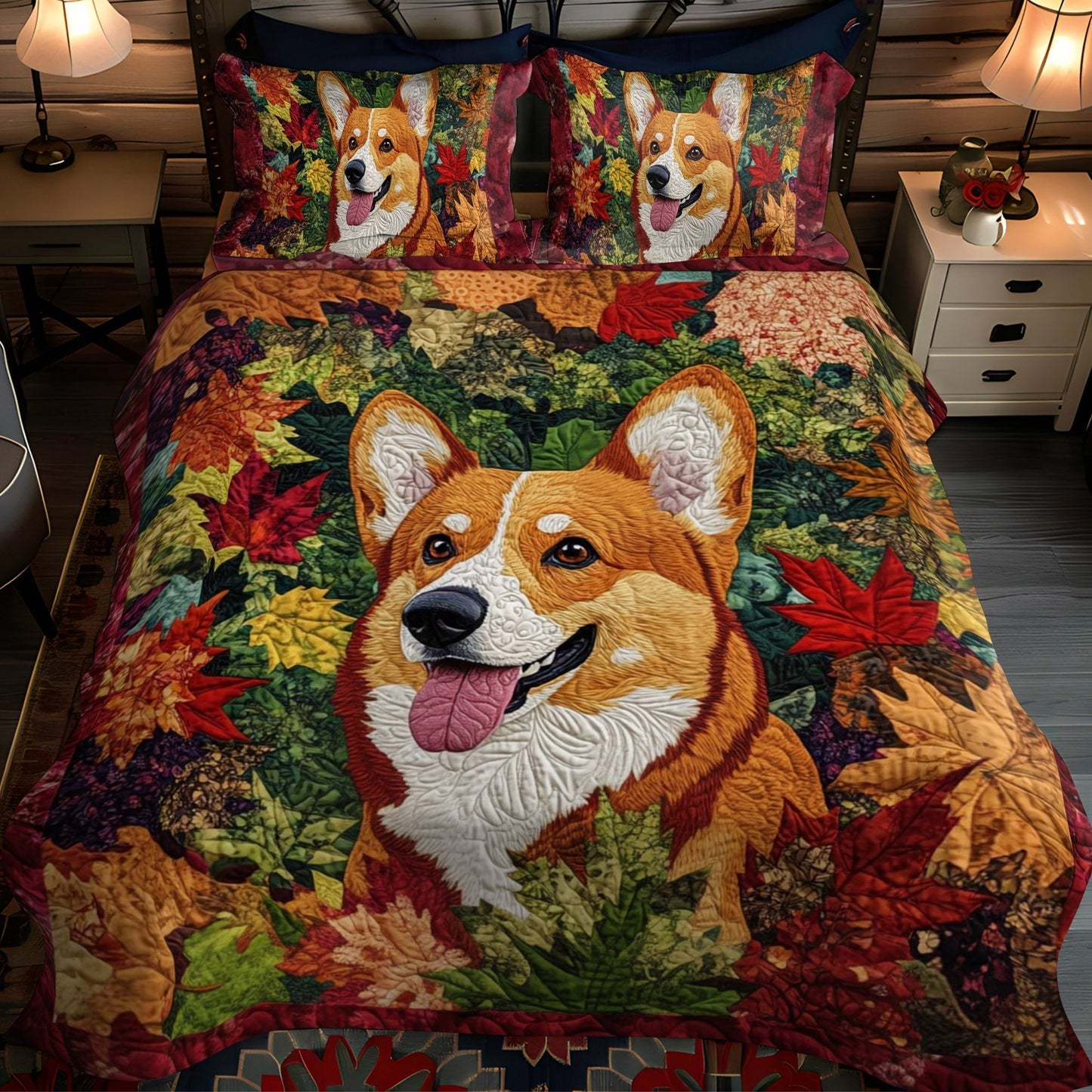Playful Paws 3-Piece Quilted Bedding Set - Single (59" x 70")