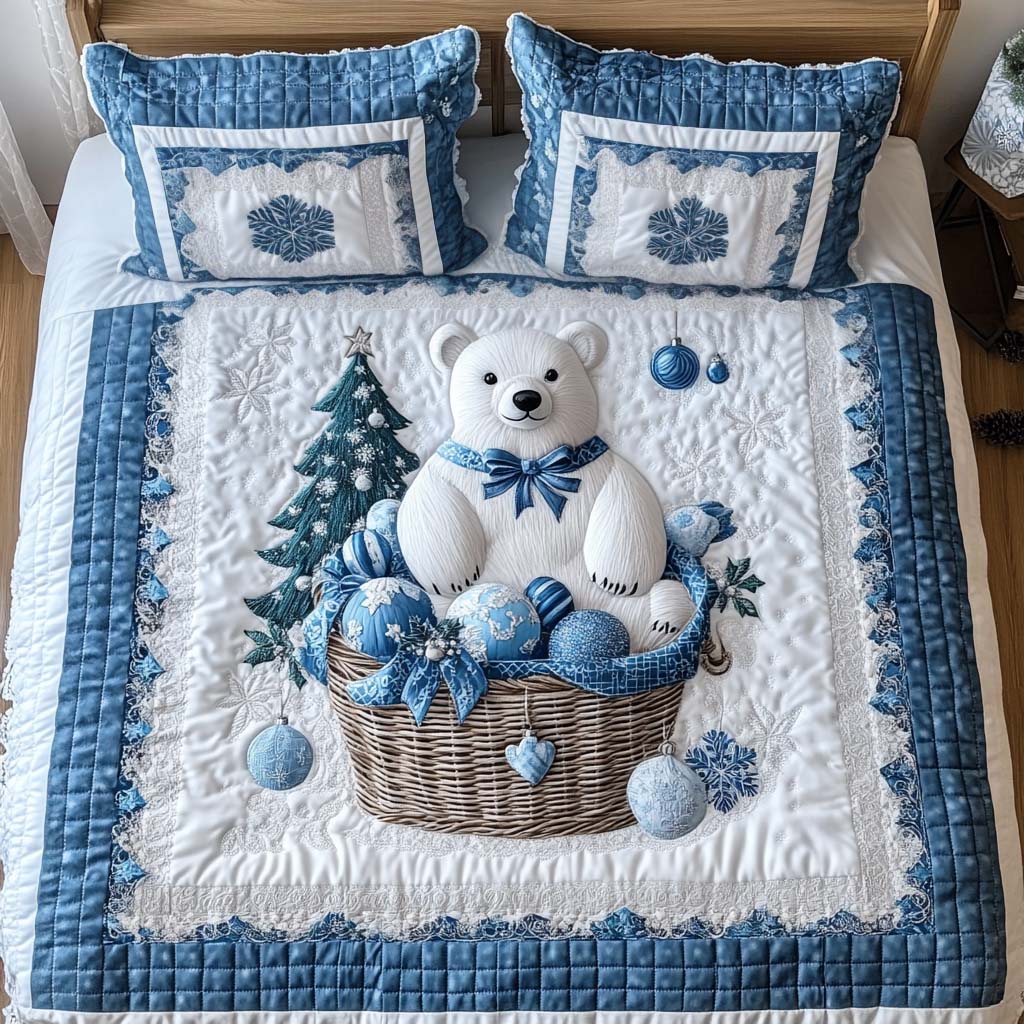 Polar Cheer 3-Piece Quilted Bedding Set - Single (59" x 70")