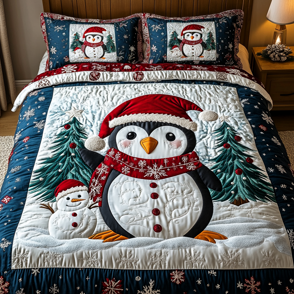 Polar Pals 3-Piece Quilted Bedding Set - Single (59" x 70")