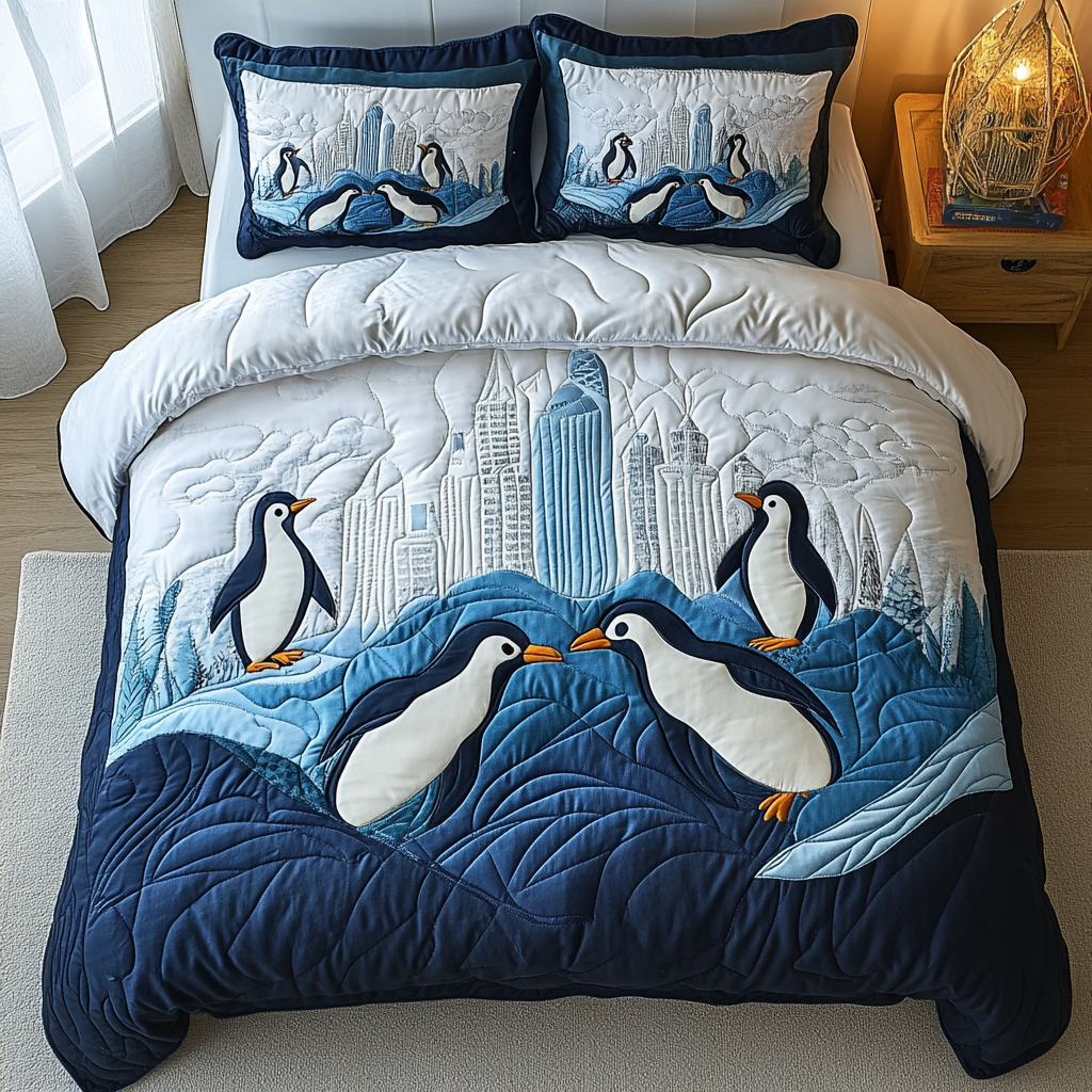 Polar Pals 3-Piece Quilted Bedding Set - Single (59" x 70")