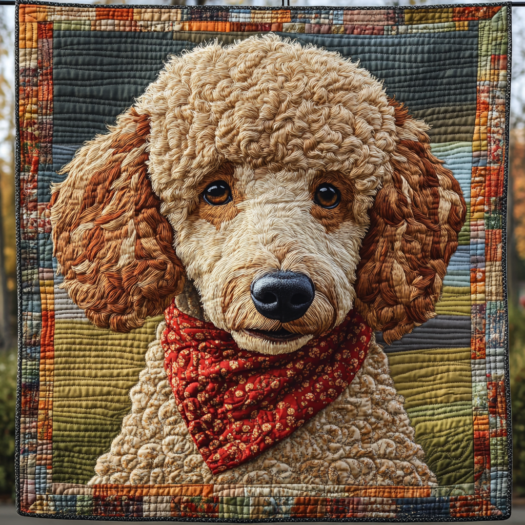 Poodle Pizzazz Quilted Blanket - Throw (55" x 60")
