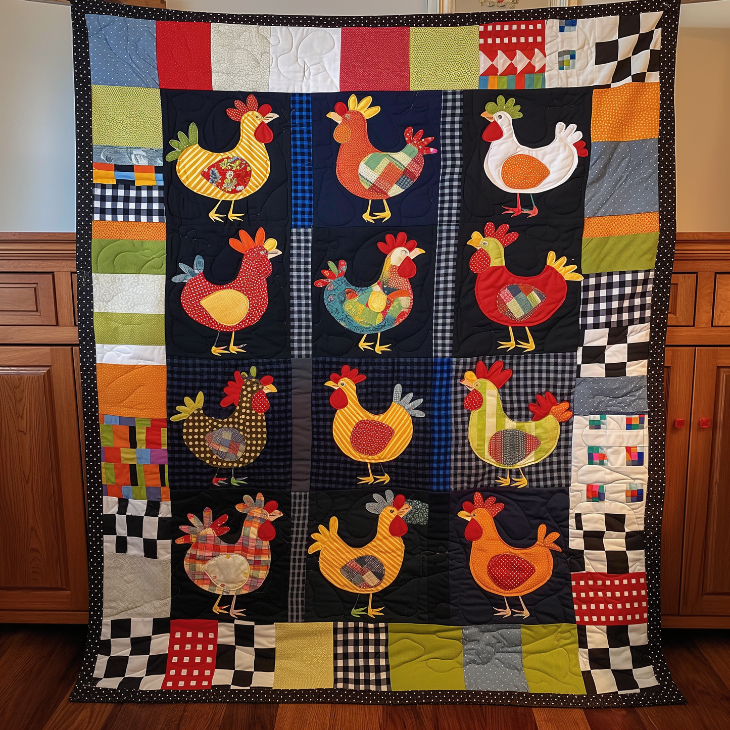 Poultry Paradise Quilted Blanket - Throw (55" x 60")