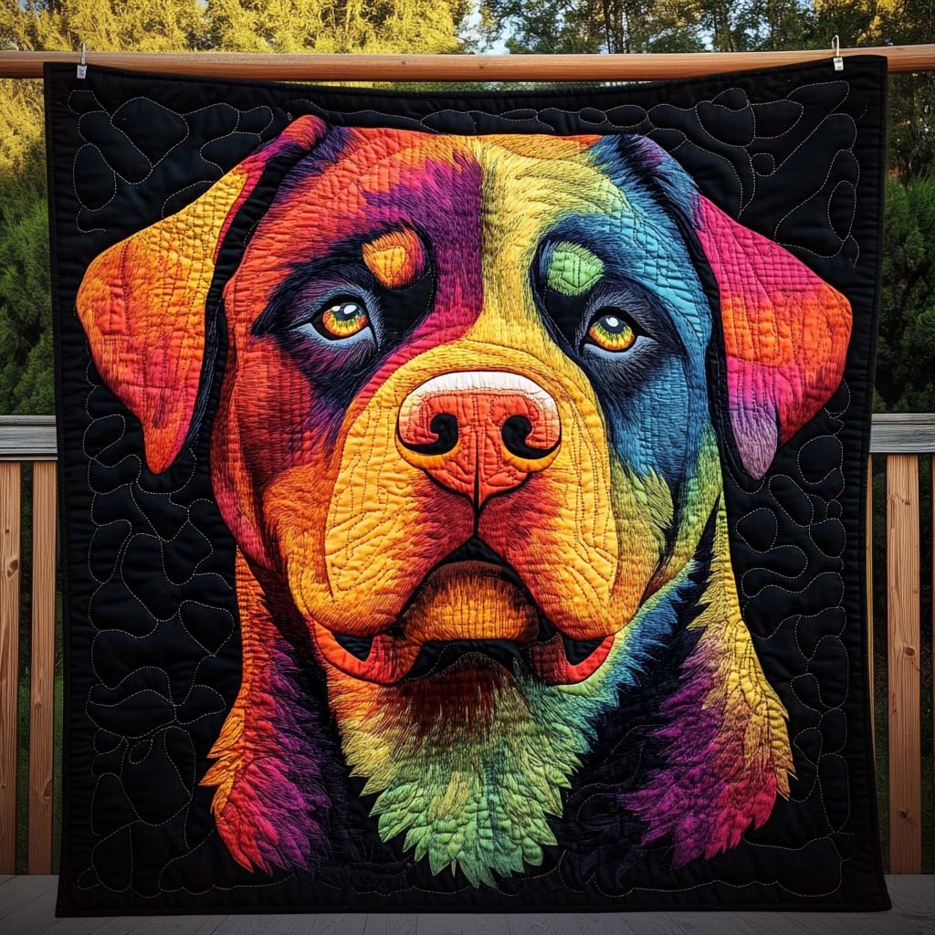Powerful Pup Quilted Blanket - Throw (55" x 60")