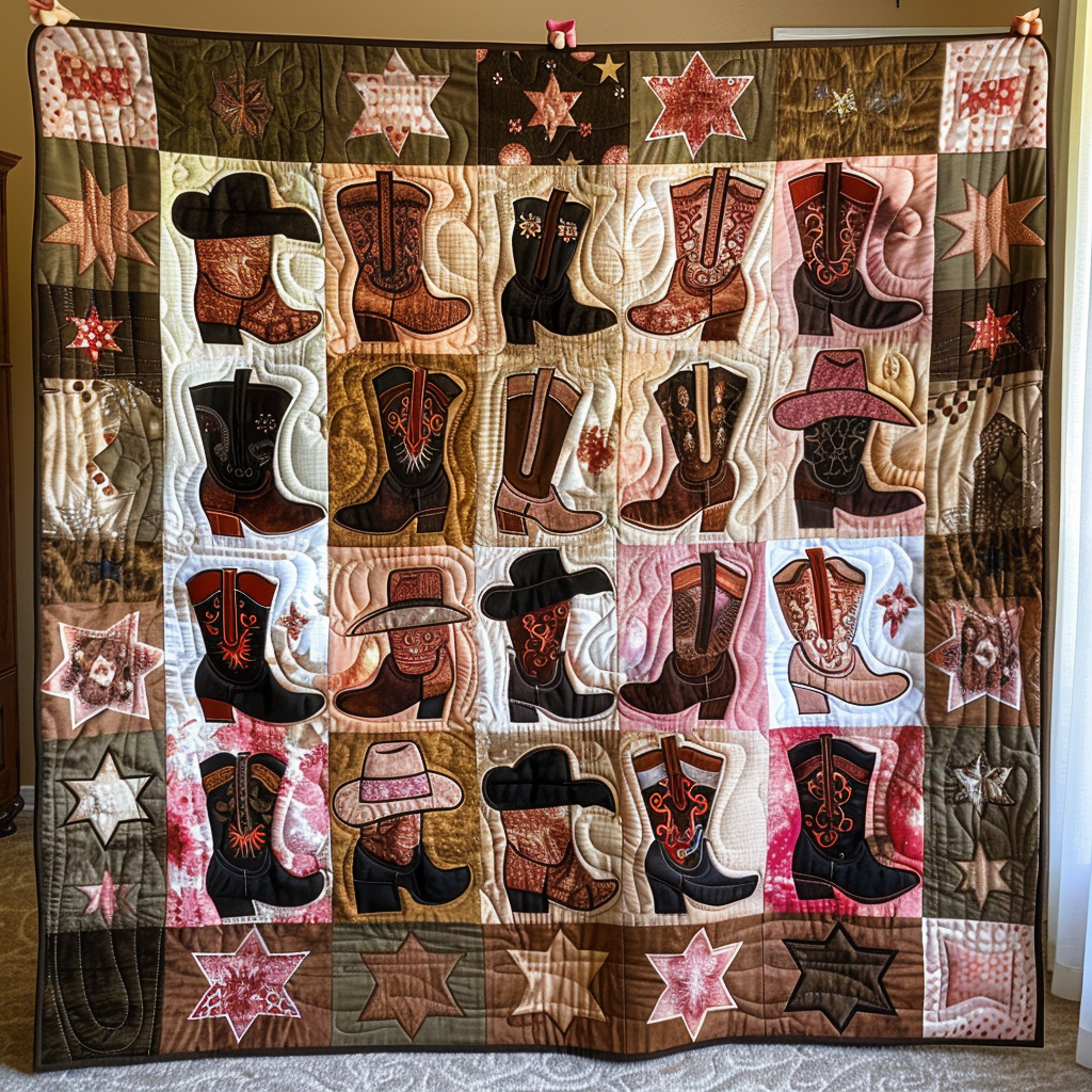 Prairie Pioneer Quilted Blanket - Throw (55" x 60")