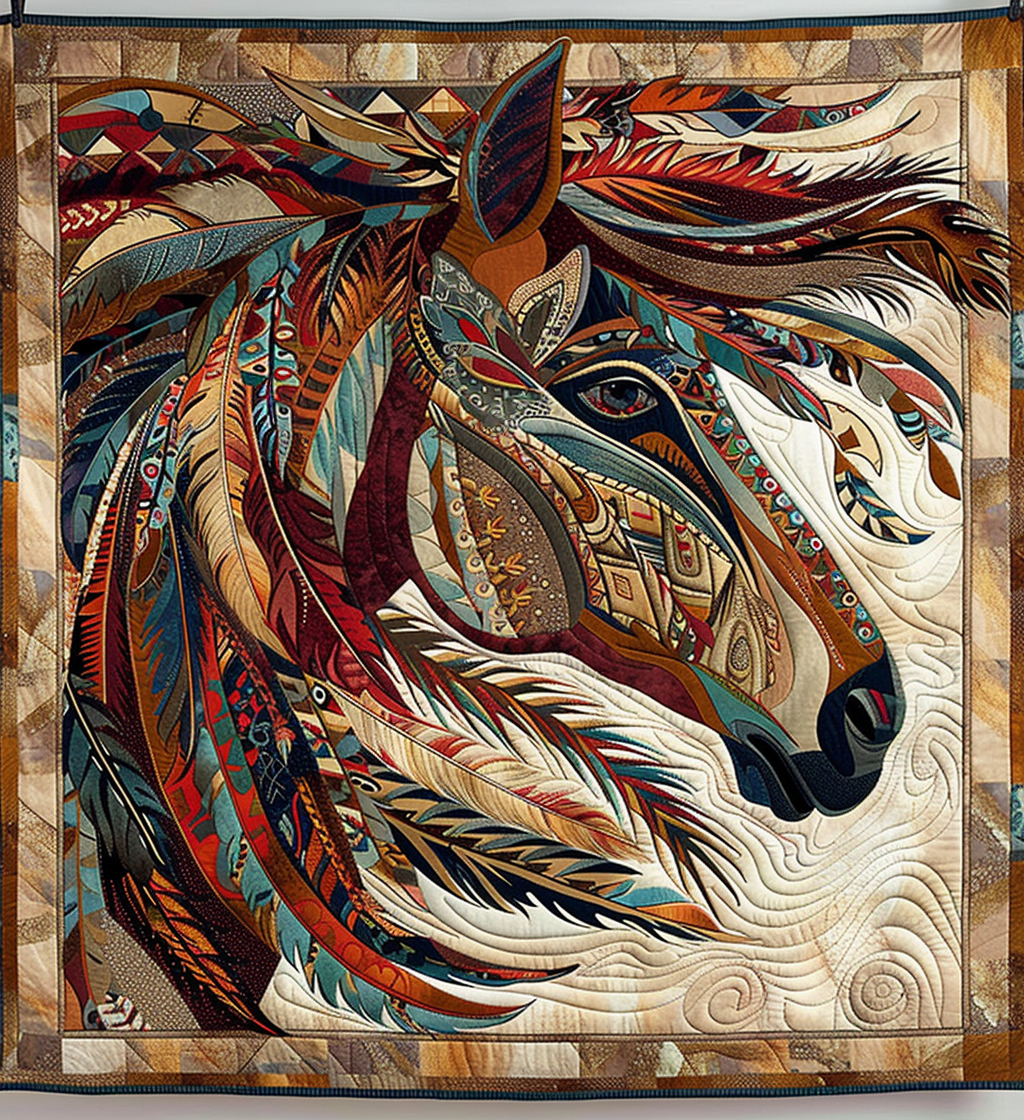 Prairie Pony Quilted Blanket - Throw (55" x 60")