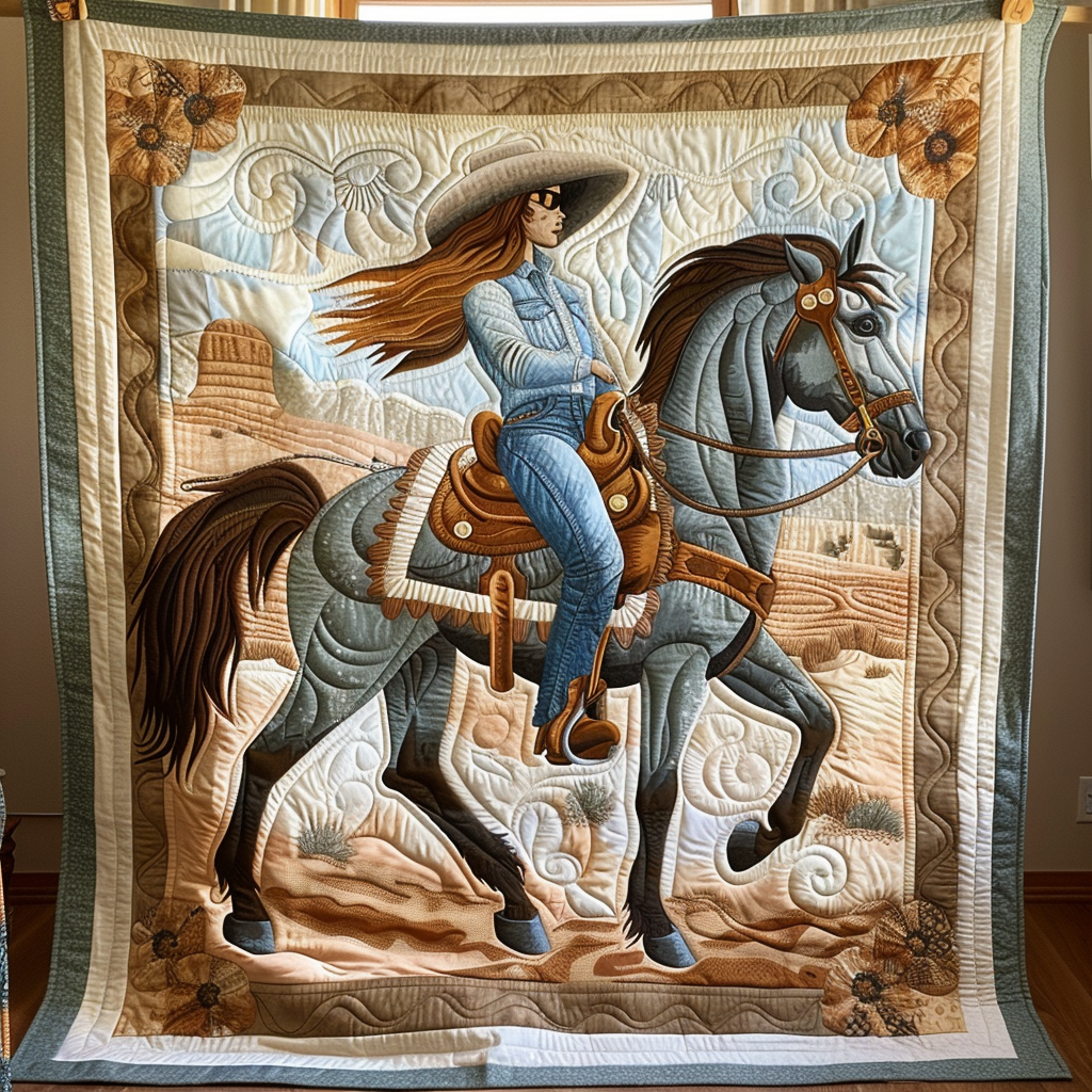 Prairie Ride Quilted Blanket - Throw (55" x 60")