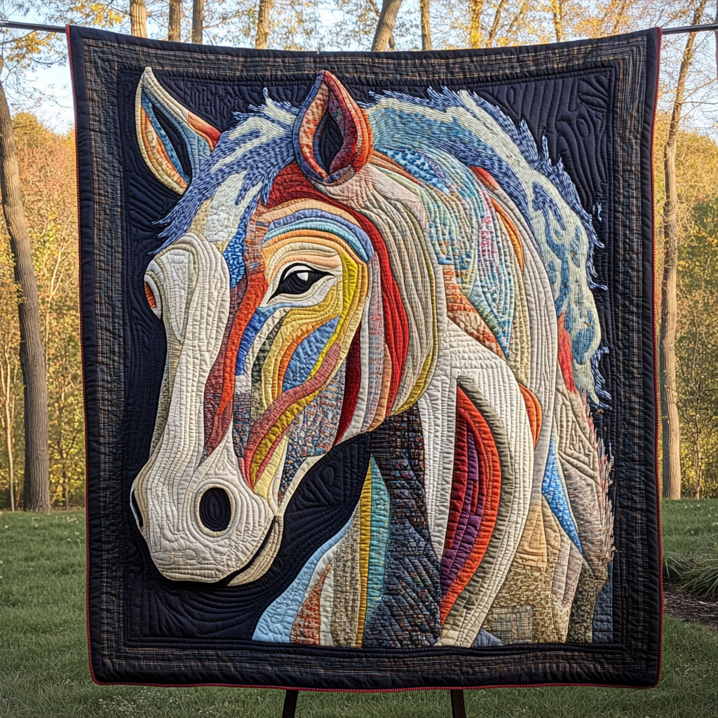 Graceful Mane Quilted Blanket - Throw (55" x 60")