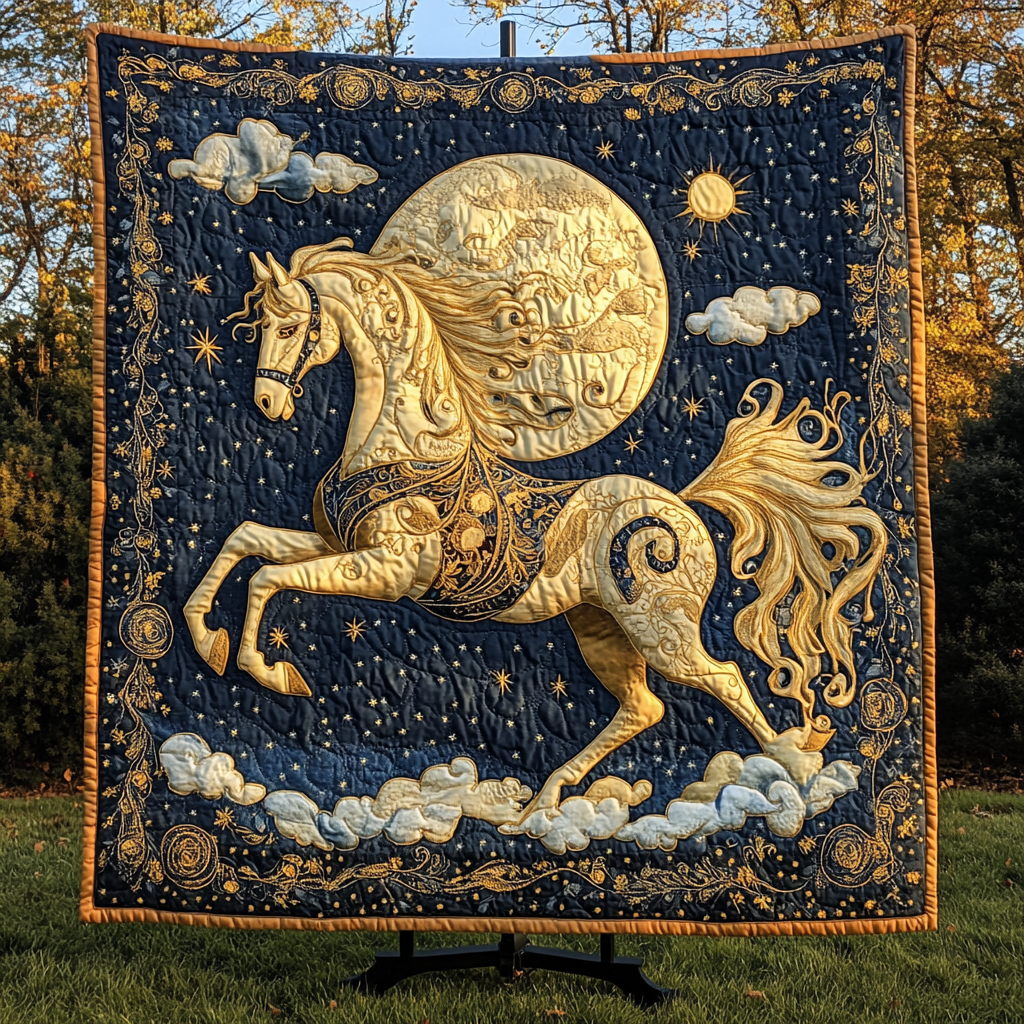 Prairie Wind Rider Quilted Blanket - Throw (55" x 60")