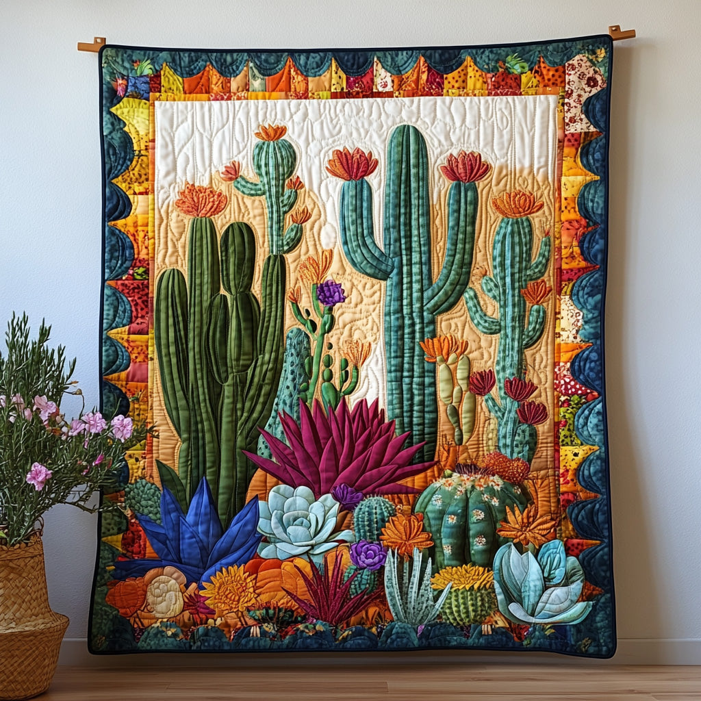 Prickly Perfection Quilted Blanket - Throw (55" x 60")