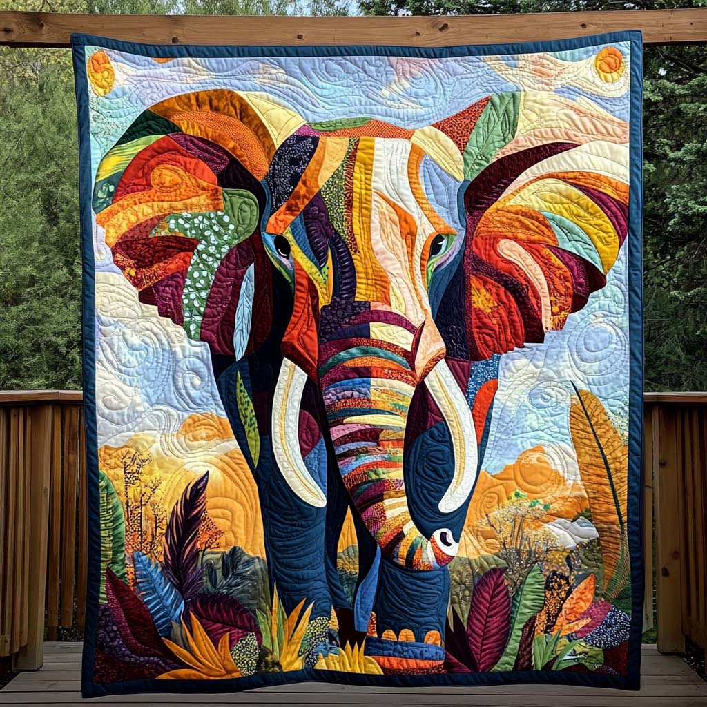Prism Pachyderm Quilted Blanket - Throw (55" x 60")