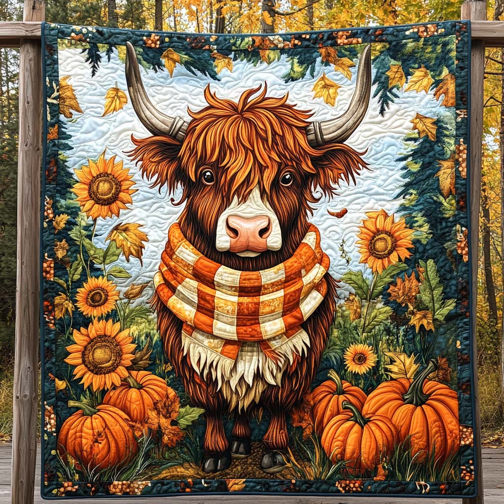 Pumpkin Harvest Parade Quilted Blanket - Throw (55" x 60")