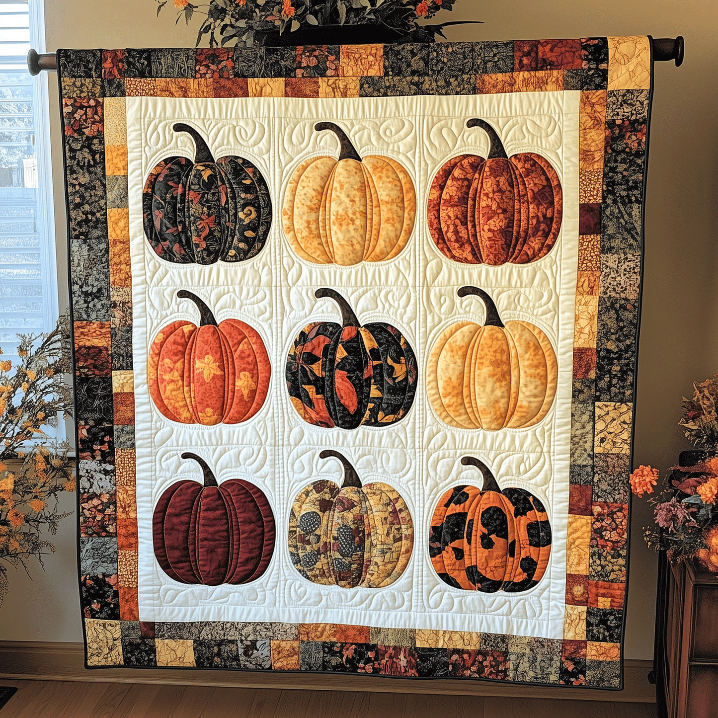 Pumpkin Magic Quilted Blanket - Throw (55" x 60")