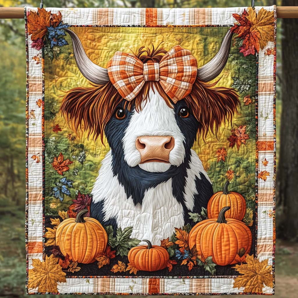 Pumpkin Patch Friend Quilted Blanket - Throw (55" x 60")