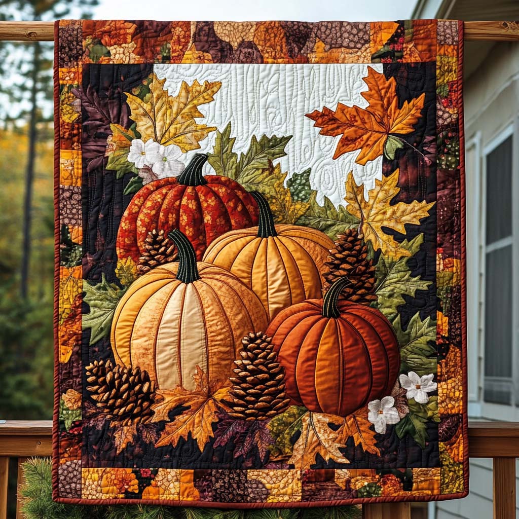 Pumpkin Patch Radiance Quilted Blanket - Throw (55" x 60")