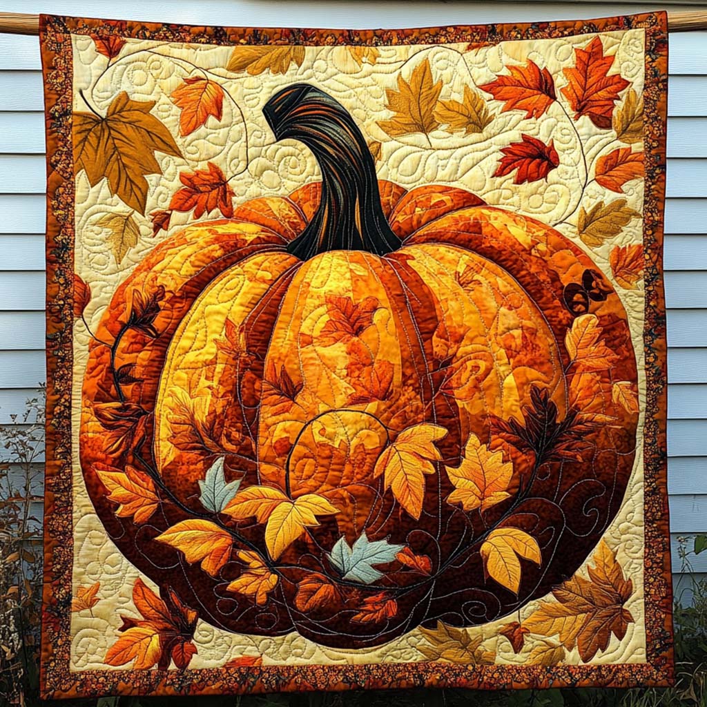 Pumpkin Spice Quilted Blanket - Throw (55" x 60")