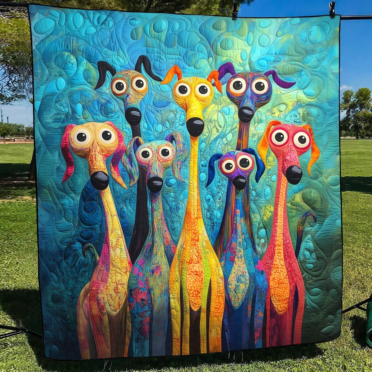 Pup Parade Quilted Blanket - Throw (55" x 60")