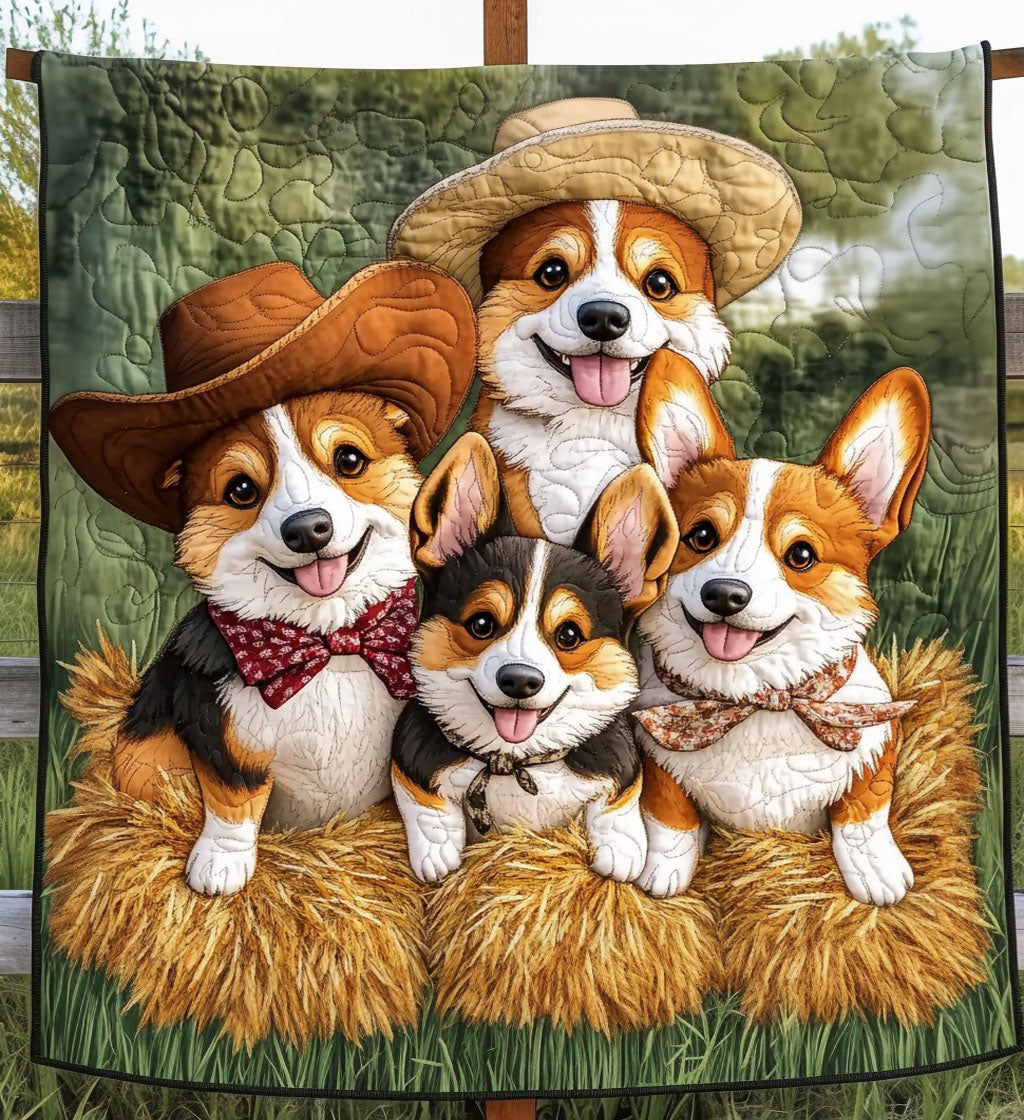 Puppy Joy Quilted Blanket - Throw (55" x 60")