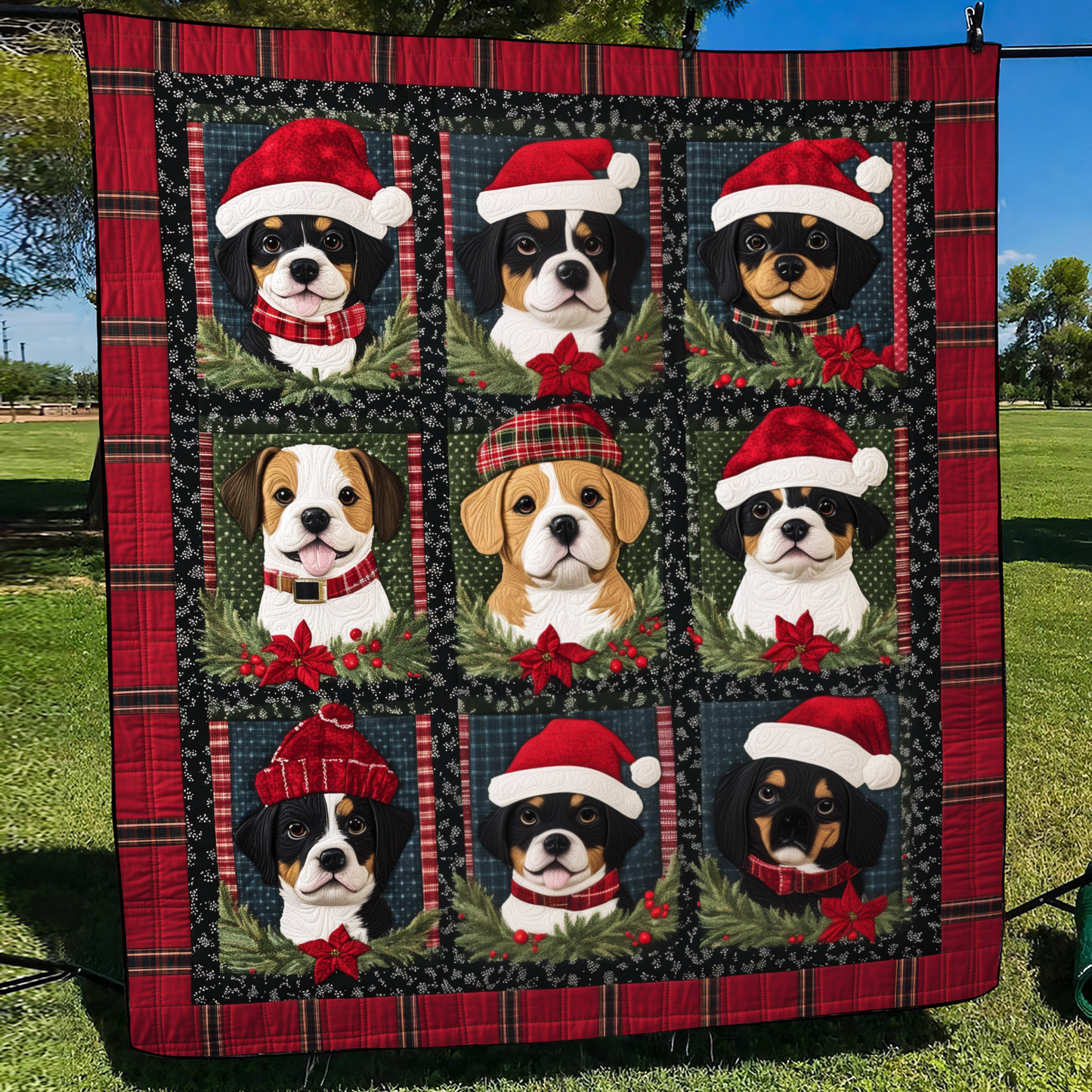 Puppy Winter Dreams Quilted Blanket - Throw (55" x 60")