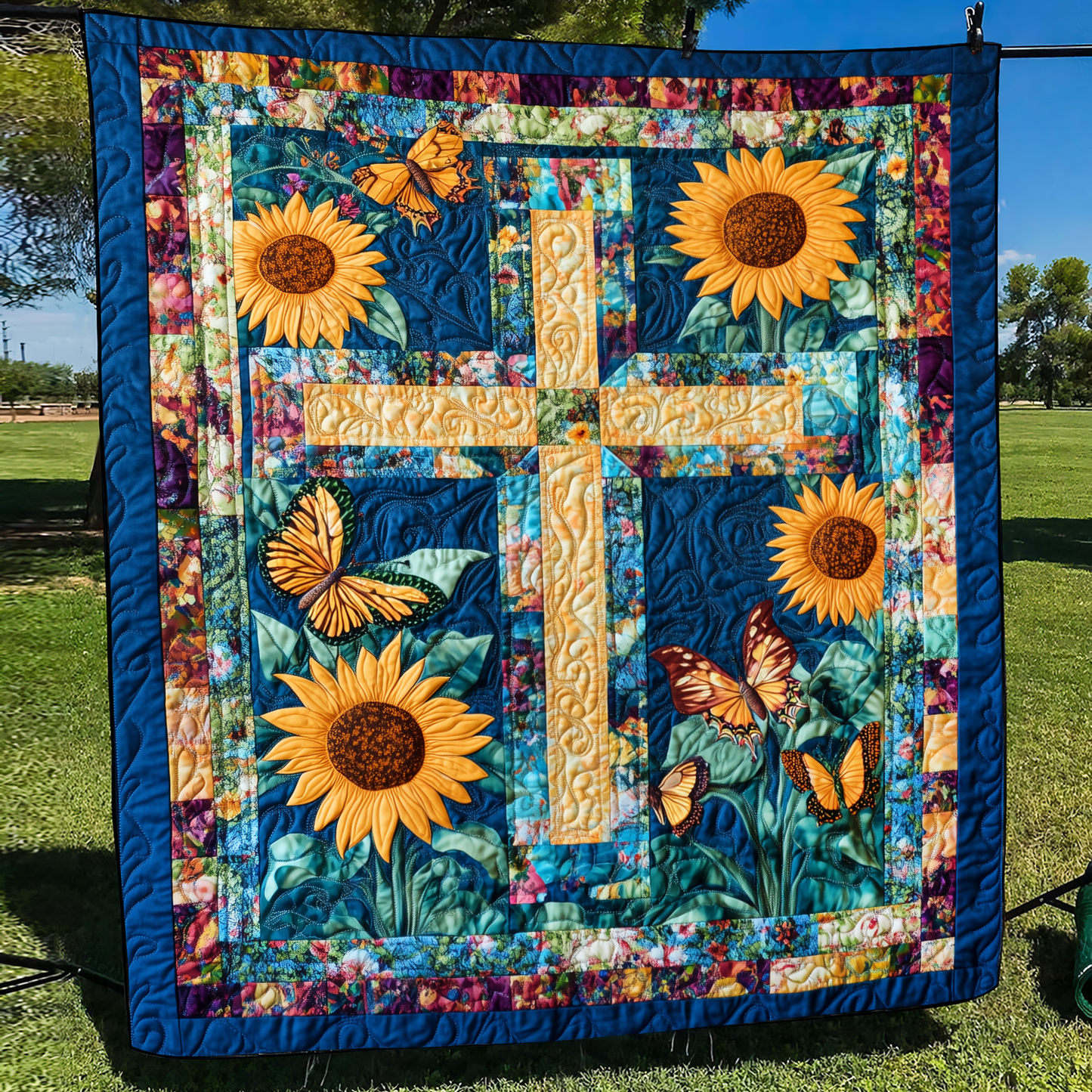 Pure Cross Quilted Blanket - Throw (55" x 60")