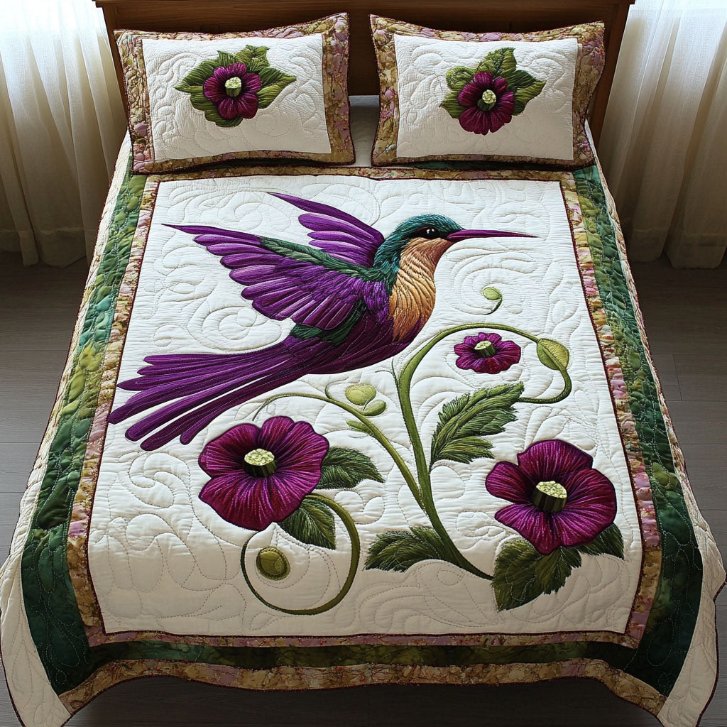 Purple Majesty 3-Piece Quilted Bedding Set - Single (59" x 70")